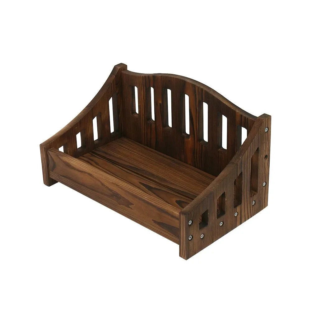 Hot Newborn Photography Props Wooden Bed Chair Photoshoot