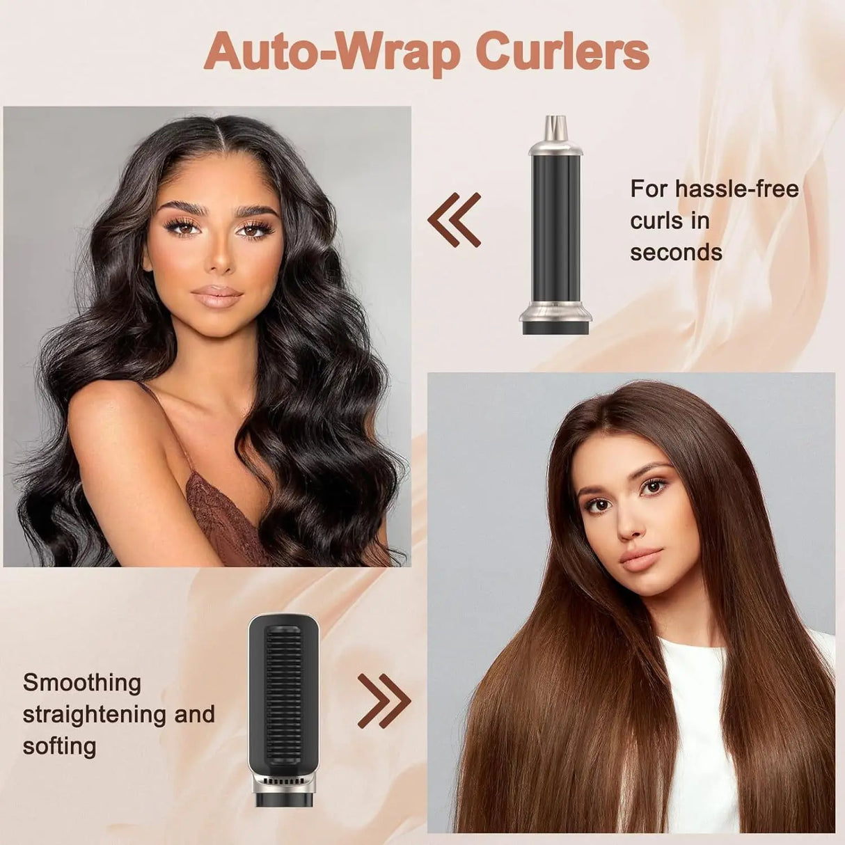 Negative Ion Hair Dryer 6-in-1 Portable Hair Straightener