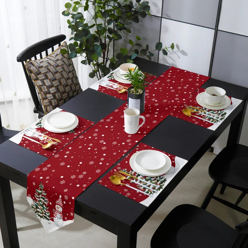 Christmas Snowman Santa Claus Table Runner Not Included