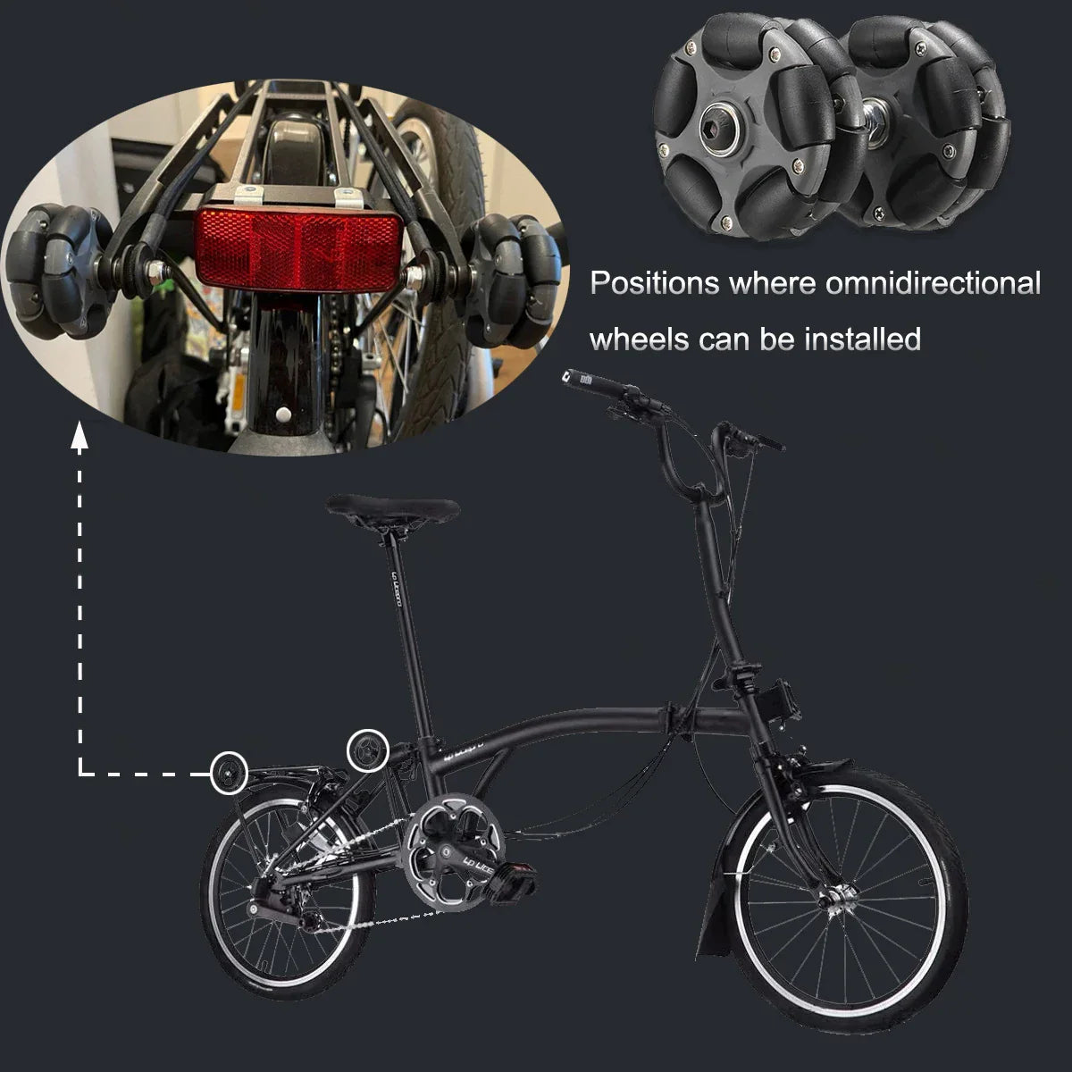 2PCS 58mm Nylon Omni Wheel M6*60MM Screw Brompton's