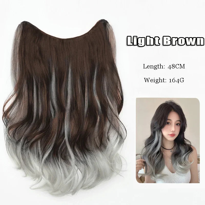 FORLISEE Synthetic Long Curly Hair Gradient Paris Painted