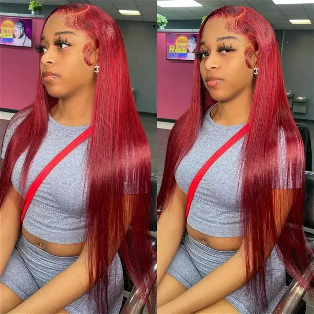 13x6 Straight Hd Transparent Lace Front Wigs 99J