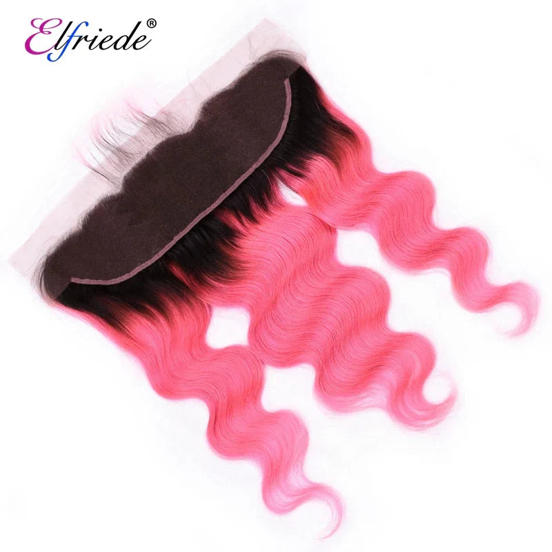 Elfriede T1BPink Body Wave Ombre Colored Hair Bundles