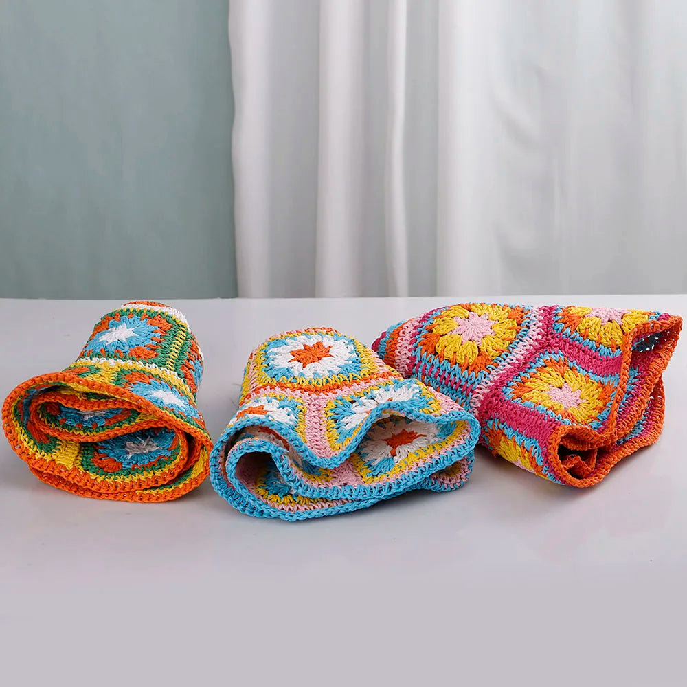 NEW 2022 Womens Straw Hats crochet hat bucket