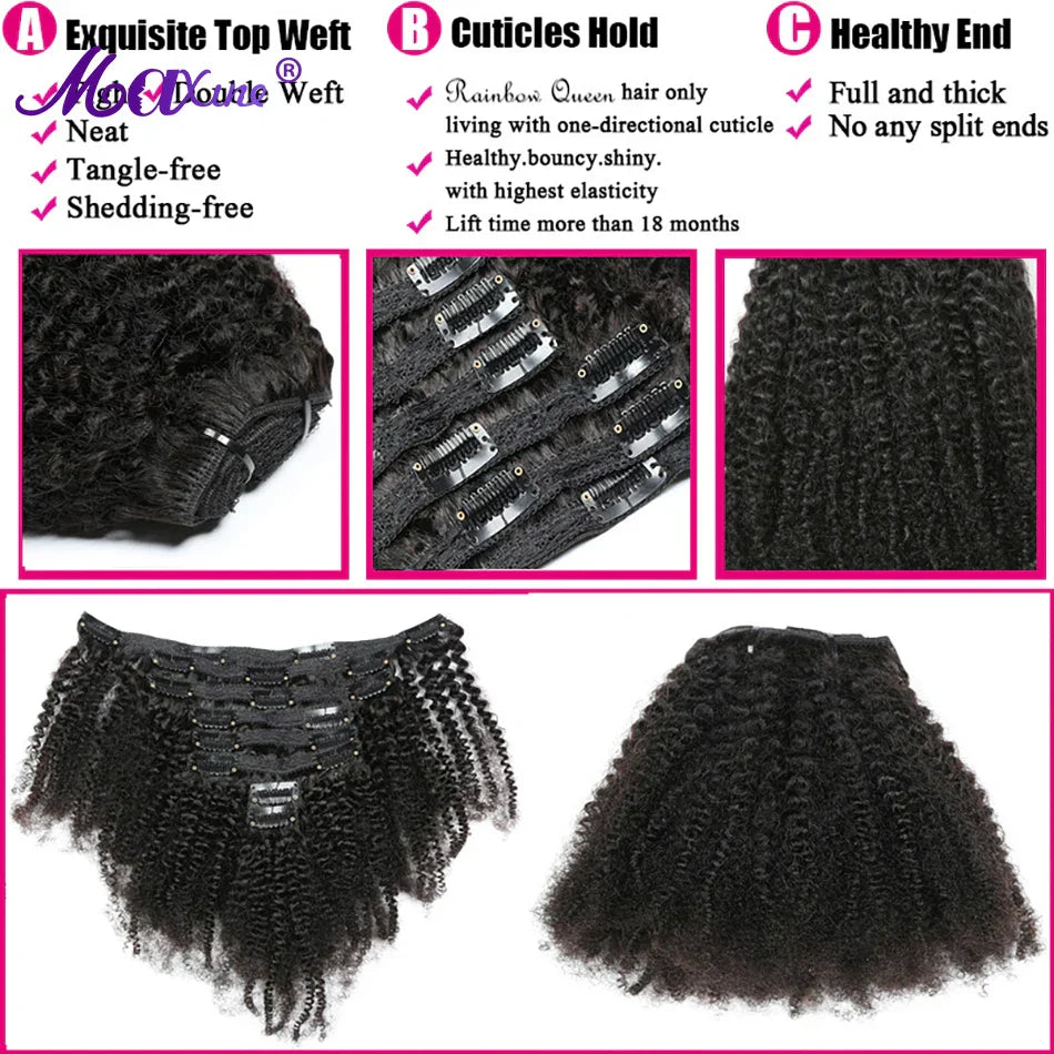 Maxine 4A 4B Hair Kinky Curly Clip In