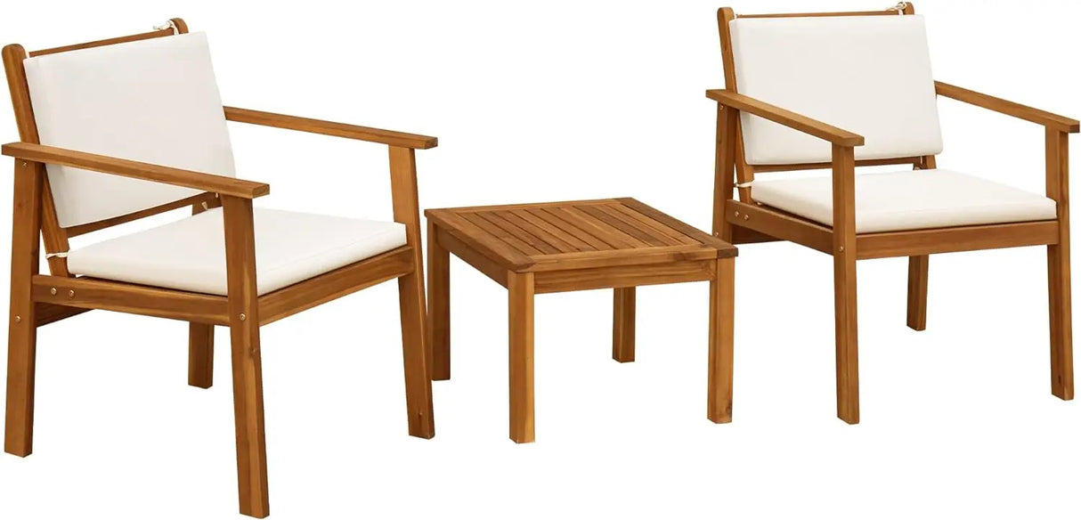 Patio Furniture Outdoor Acacia Wood Conversation Sofa Set