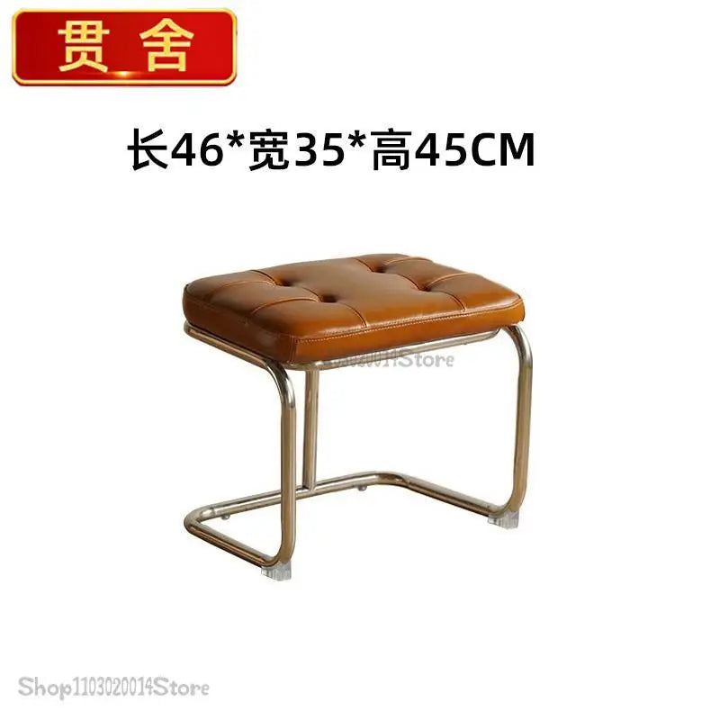 Long Stool Bench Dining Chair Stainless Steel Shoe