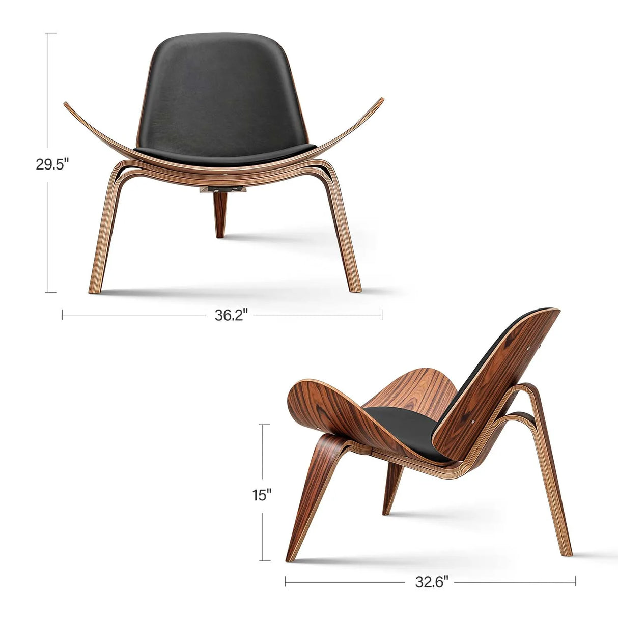Nordic Denmark Design chair Smiling Shell Chair Simple