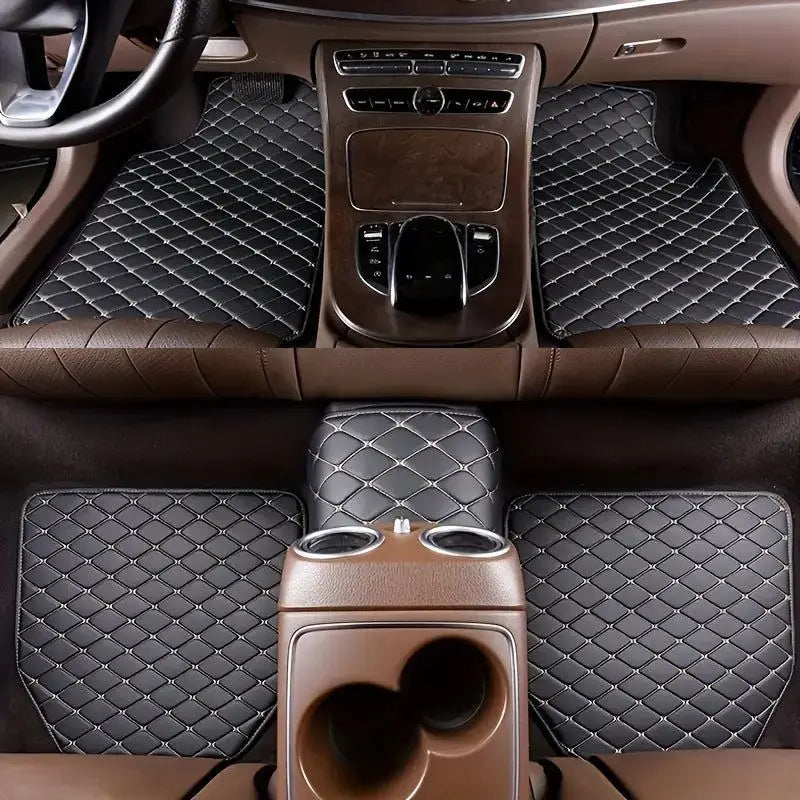 5PCS/Set Leather Car Floor Mats Universal PVC Waterproof