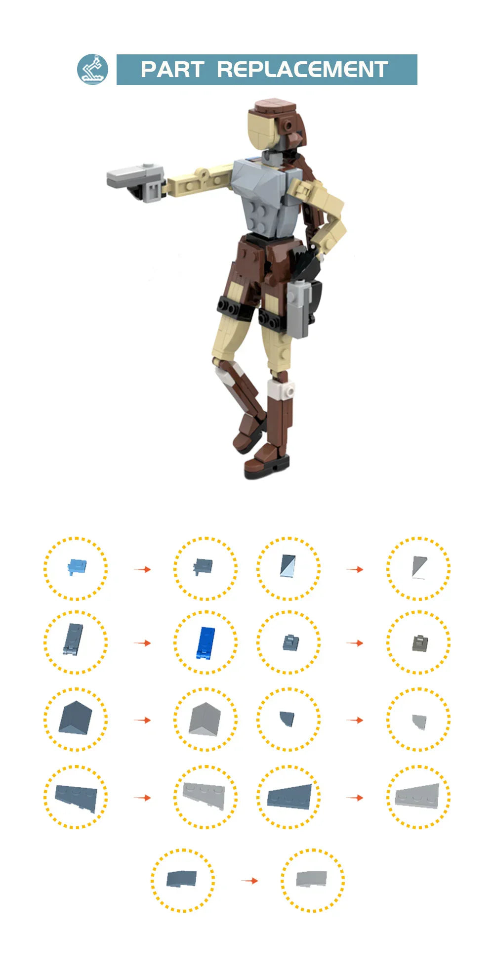 MOC Tombed Raidered-Lara Croft Brickheadzs Game Character Building