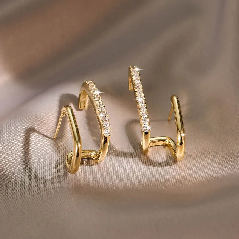 ANZIW Moissanite U-Shaped Ear Cuff Earrings