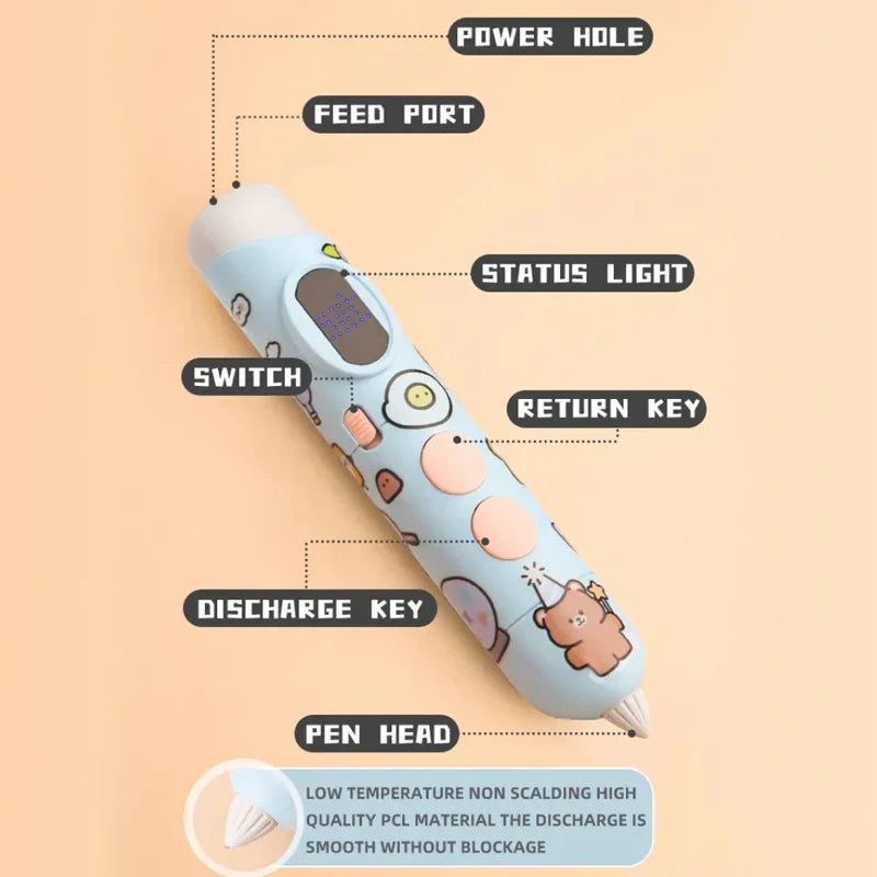 Creative 3D Printing Pen for Kids - Safe