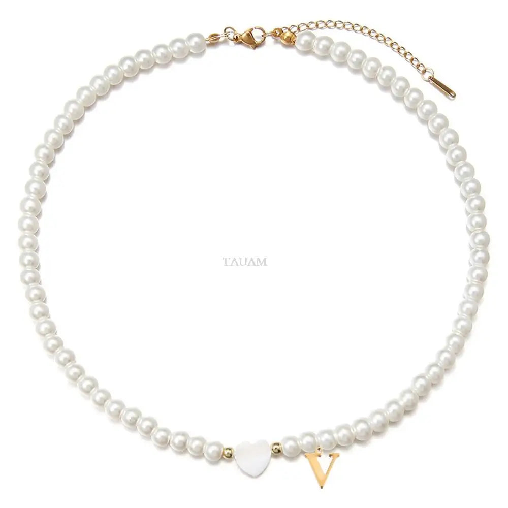 New Trendy Stainless Steel 26 Letter Shell Heart