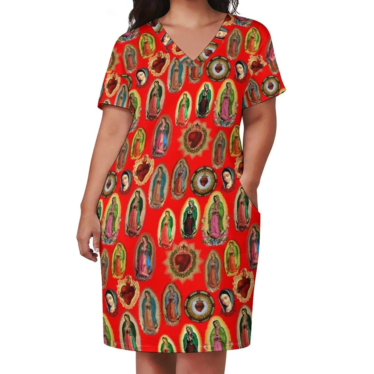 Virgin Mary Catholic Dress Short Sleeve Our Lady