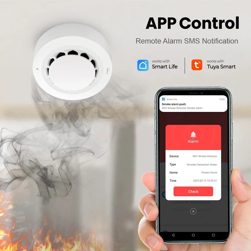 Tuya Smart WiFi Smoke Detector Wireless Independent Smoke
