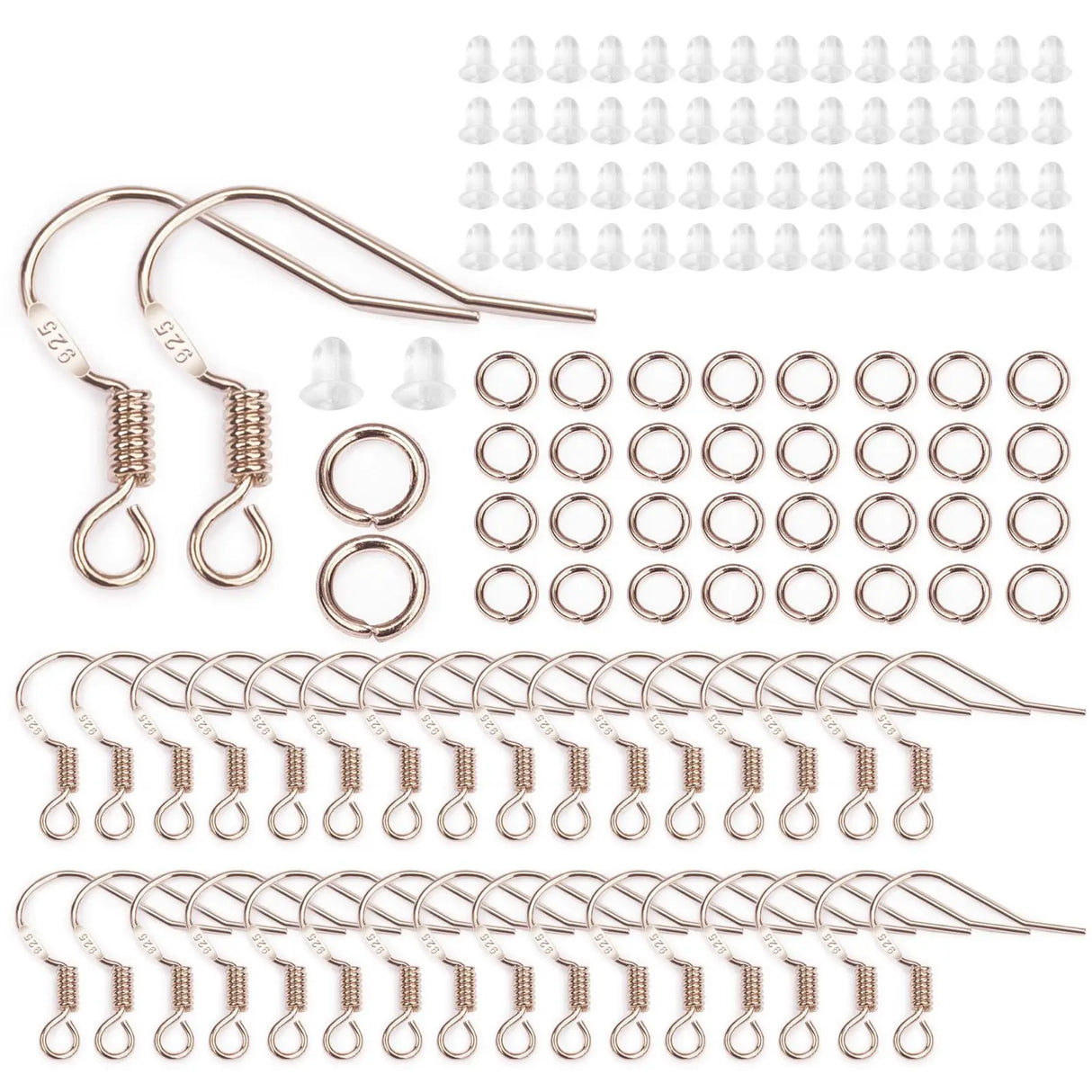100300pcs Plated 925 Silver Earring Hook Kit Ear