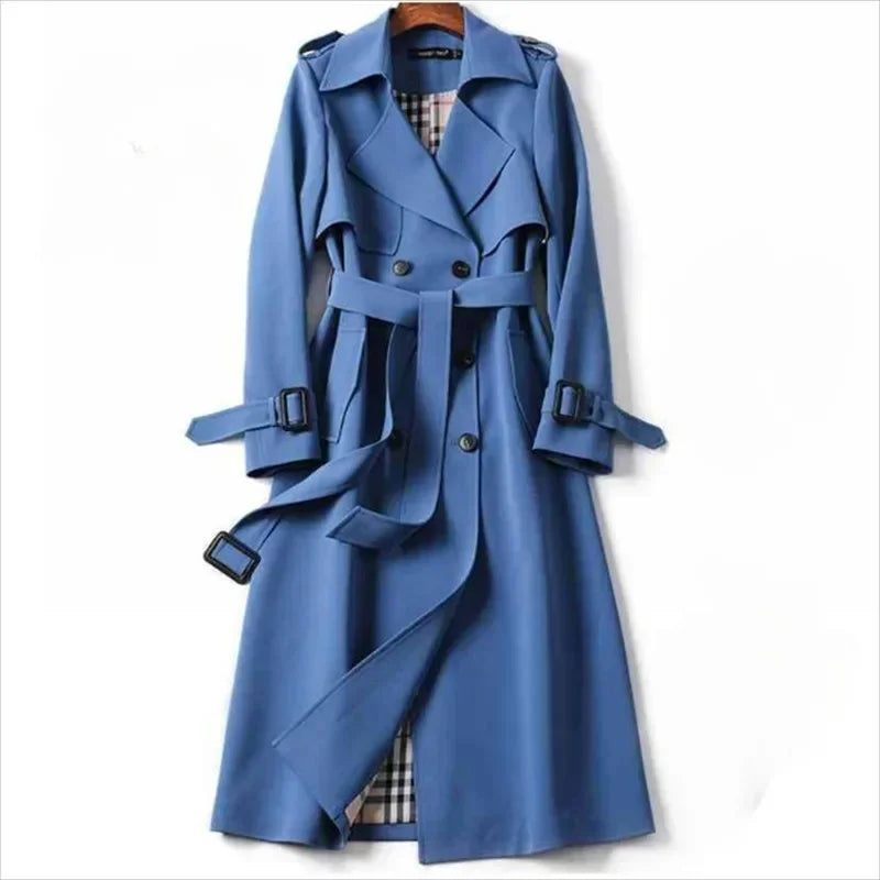 2023 Winter Women's windbreaker With Belt Fashion Streetwear