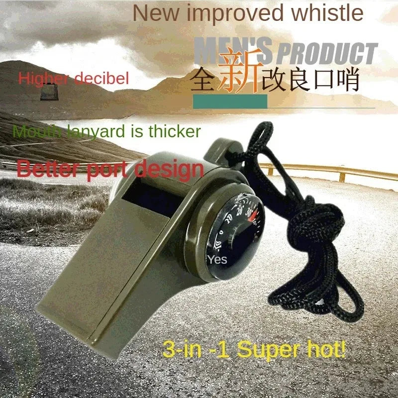 Emergency Whistle Compass Thermometer Referee Cheerleader Whistle Camping
