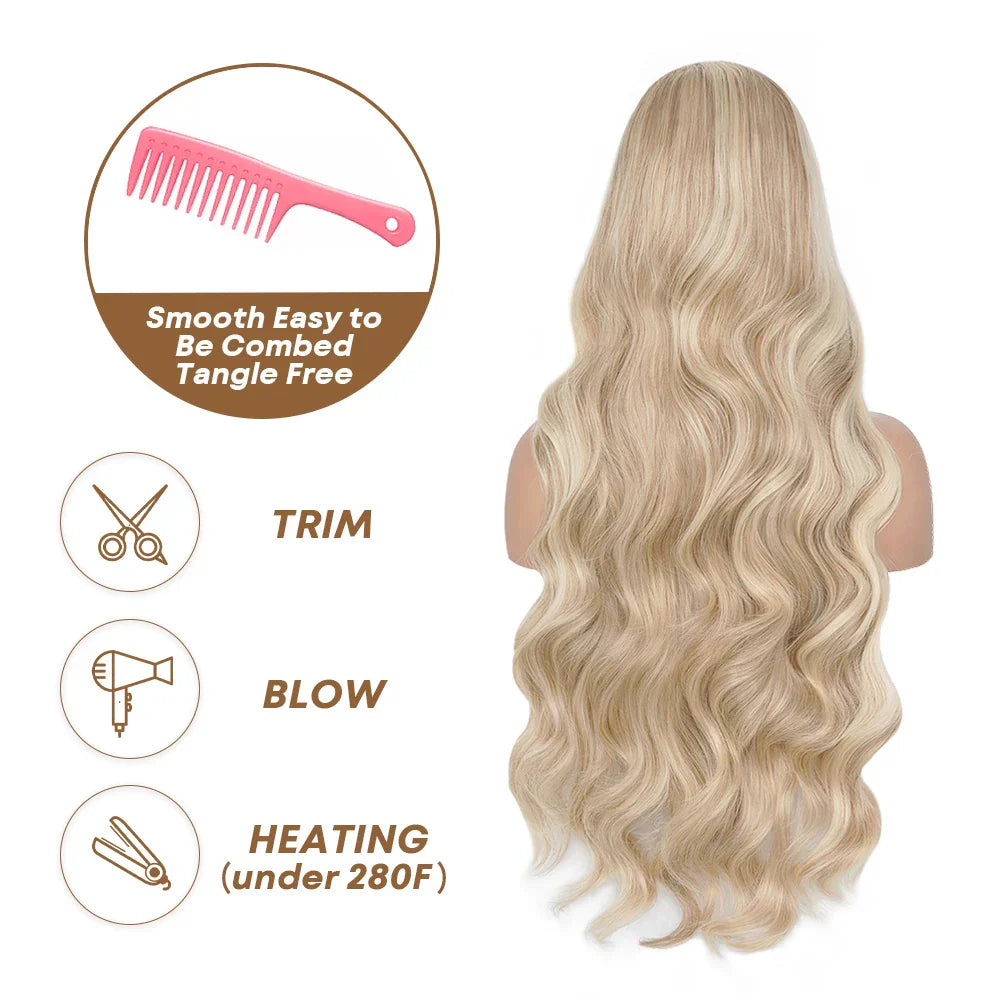 Ash Honey Blonde Lace Front Wig 13x4 Synthetic