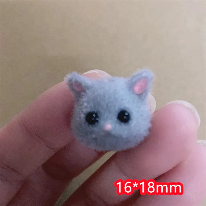 Min order 30pcslot flocking animals cartoon cats shape