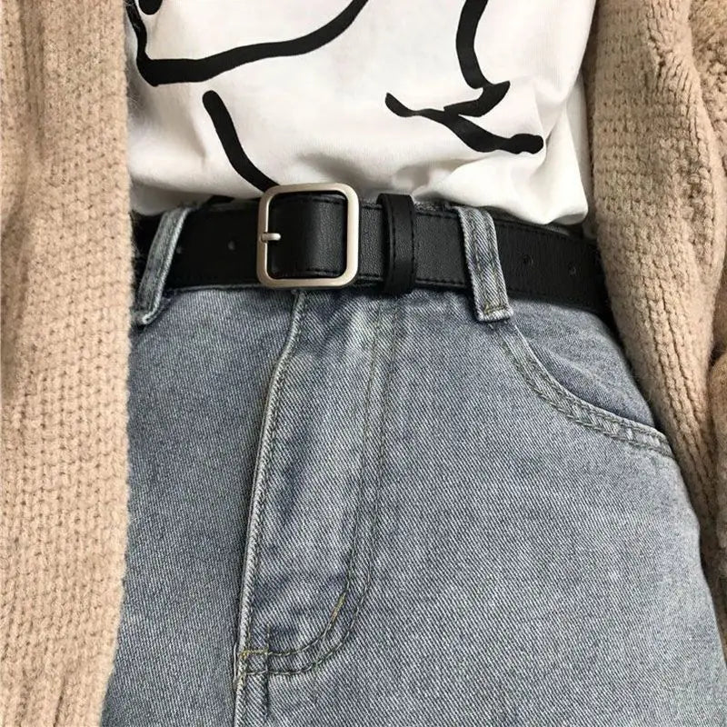2023 new belt women's denim suit pants fashion