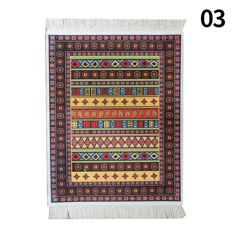 Persian Mini Woven Rug Mat Mousepad with Fring