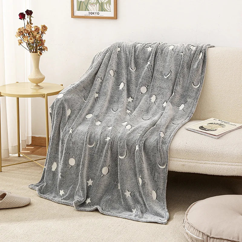 Glow in The Dark Throw Blanket Luminous Unicorns