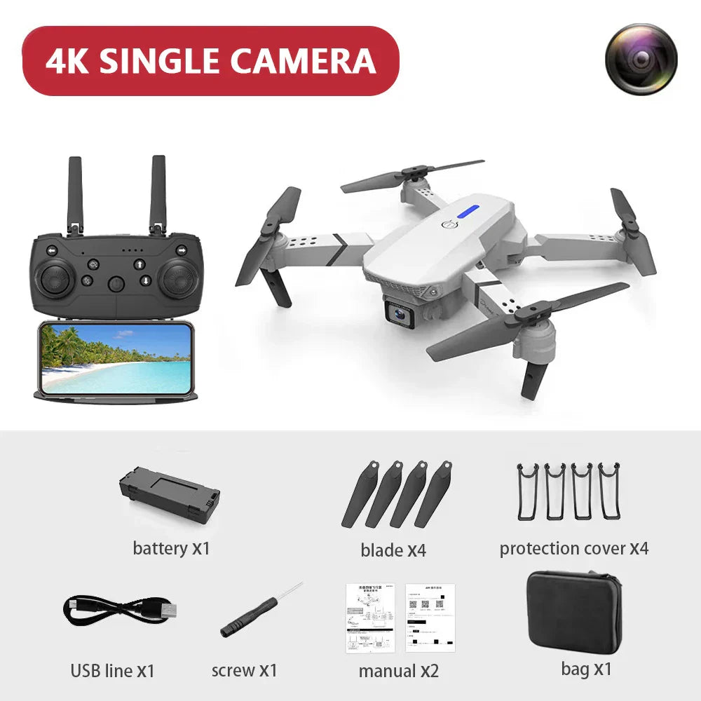 E88 Pro Drone Camera Hd 4k Professional Rc