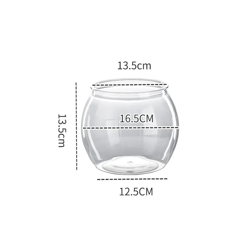 Plastic Transparent Fish Tank Aquariums Goldfish Bowl Round