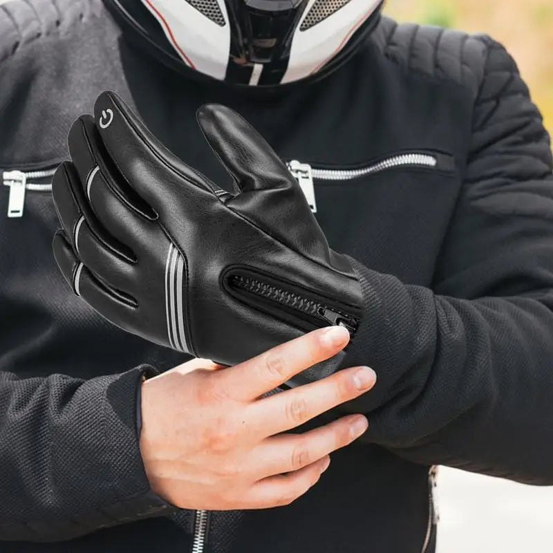 Universal Full Finger Touch Screen Waterproof Bike Gloves Thermal Warm Motor Winter Bike Riding Gloves for Winter Soft Cozy Dirt