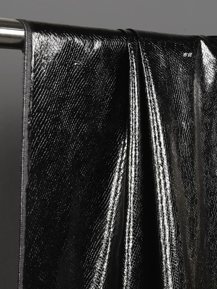 Black Leather Fabric Snake Texture Creative Clothing Jacket