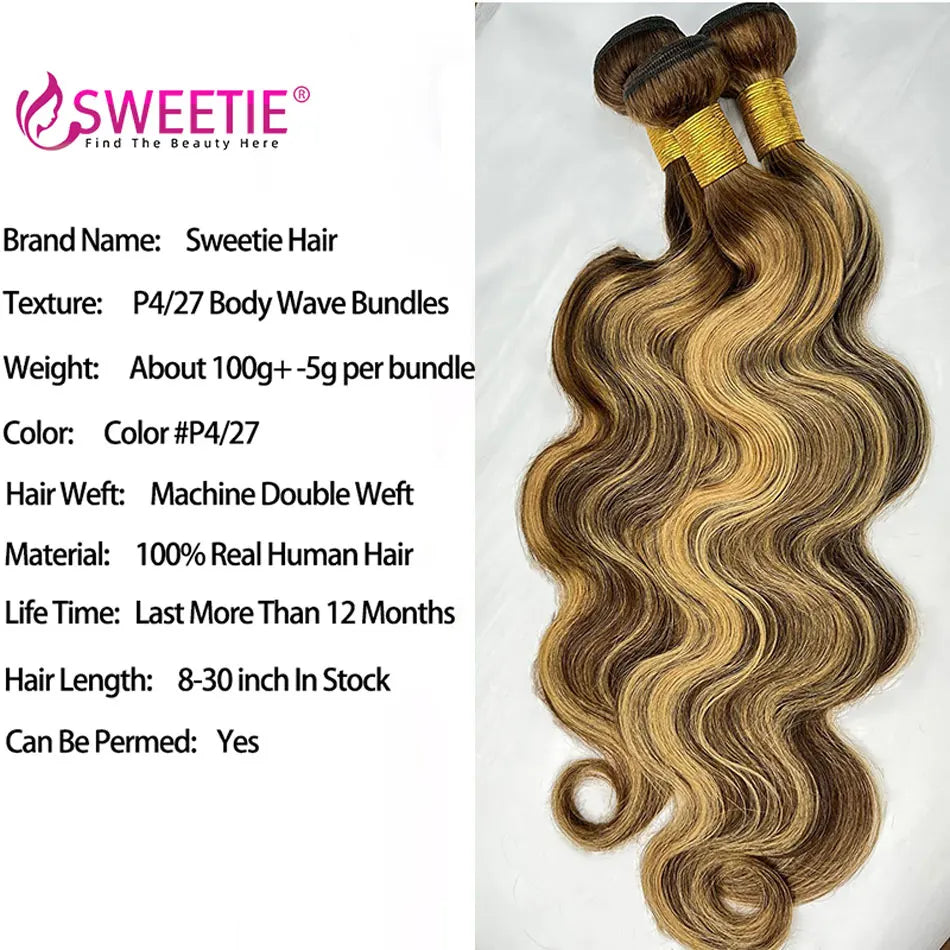 Highlight Body Wave Bundles Human Hair Bundles P4