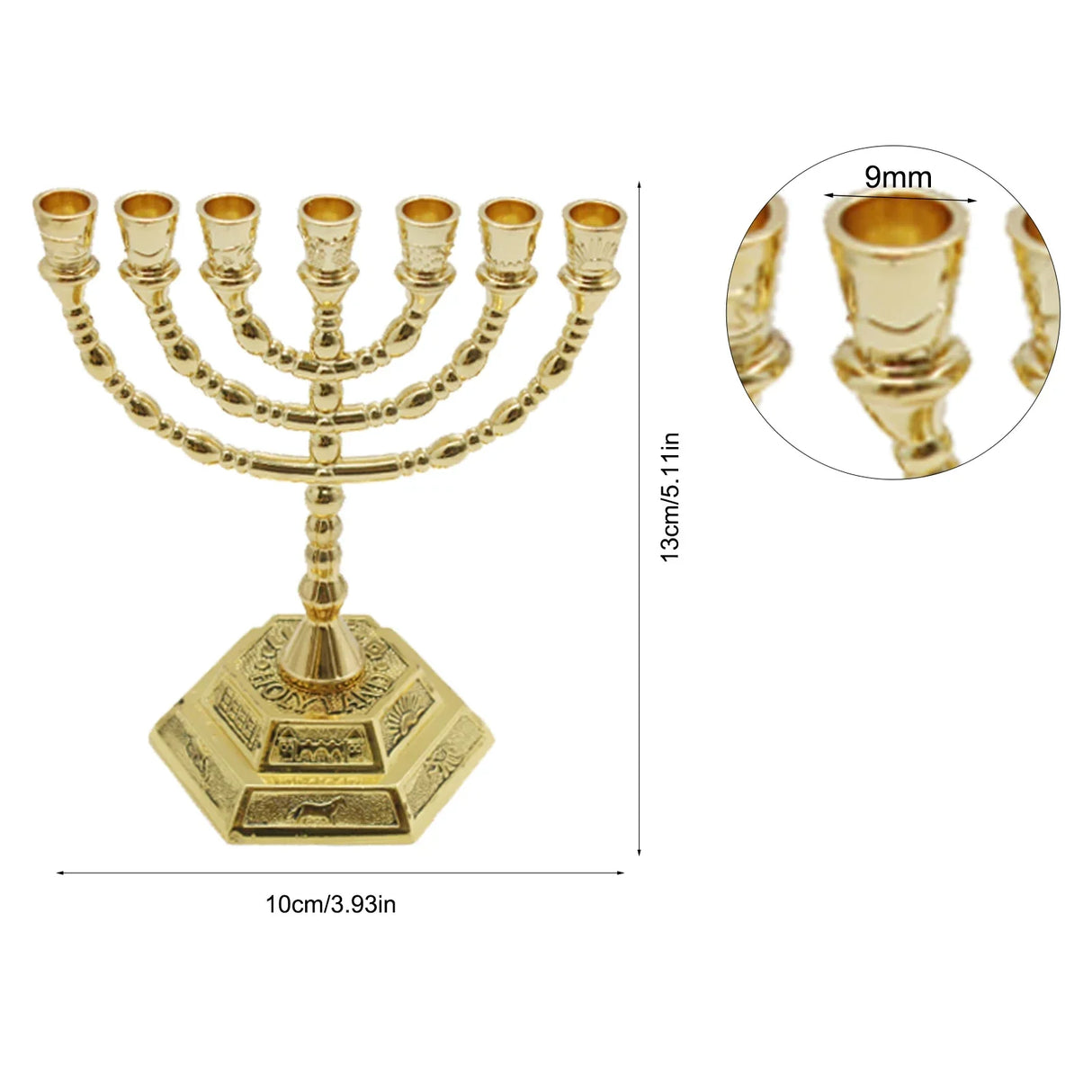 7 Branch Menorah Candle Holder Jerusalem Temple 12