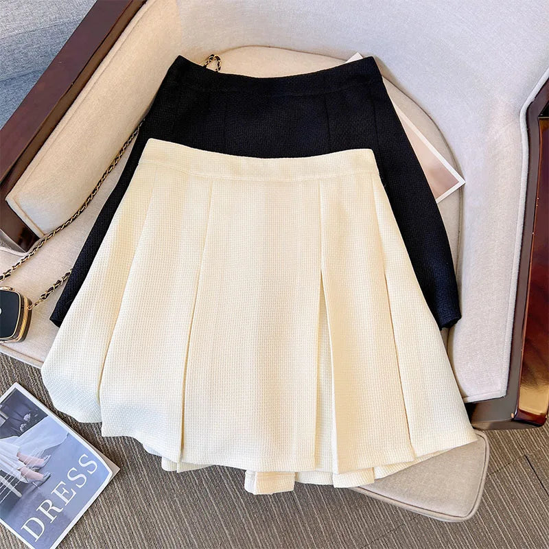 63638 Womens Thin Pleated Skirt Simple Short Skirt