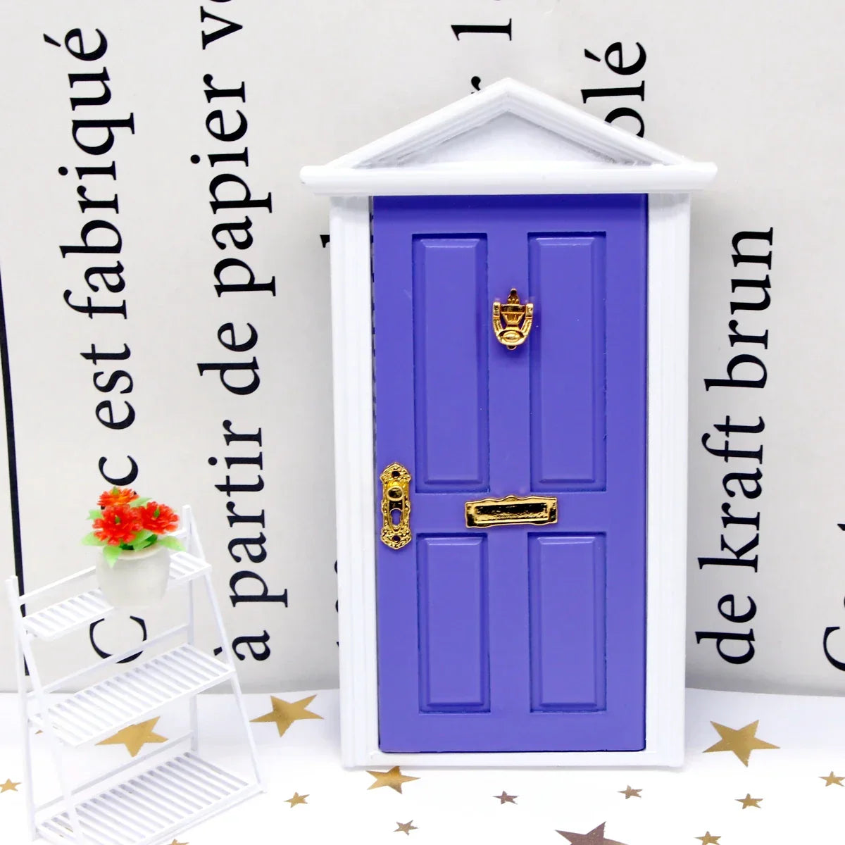 Mini Wooden Elf Door Miniature Simulation Furniture Model