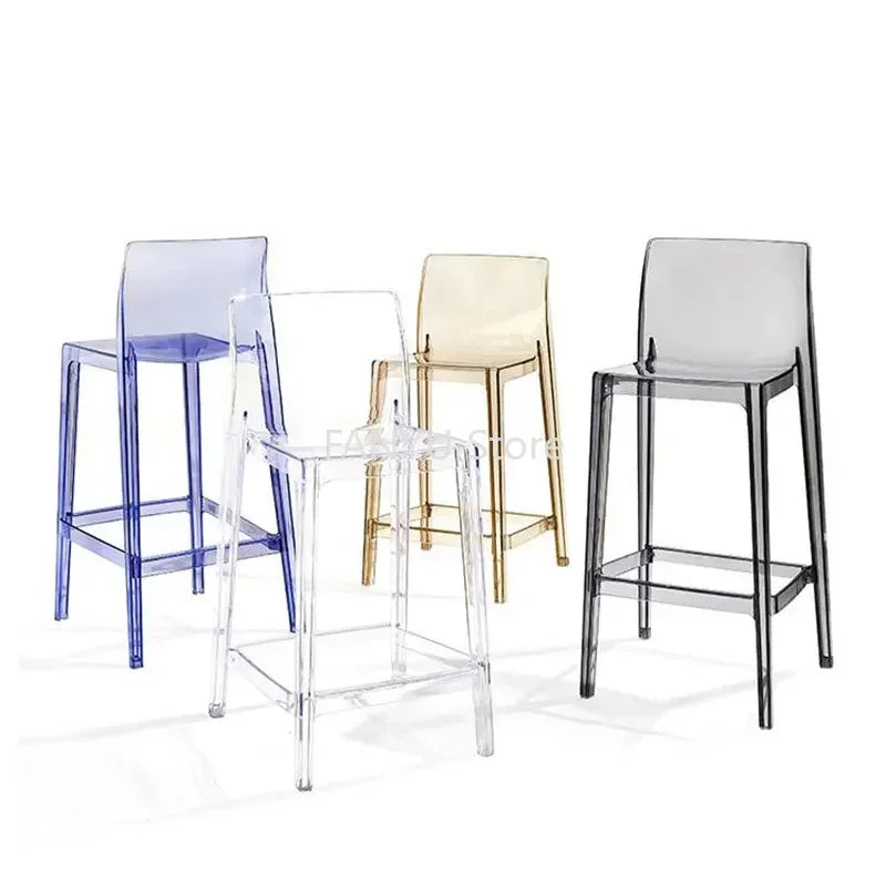 Nordic Acrylic Transparent Bar Chairs Modern Backrest Household