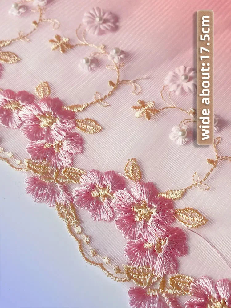 11/17.5cm Wide Mesh Tulle Beaded Embroidery Guipure Lace