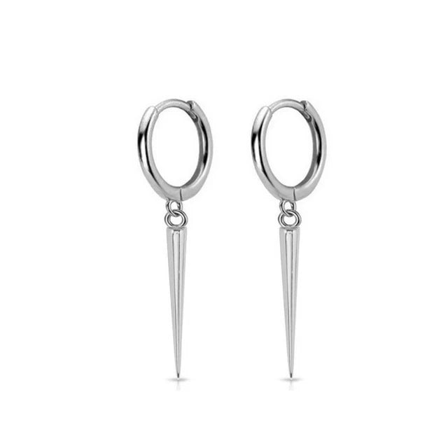 CCFJOYAS 925 Sterling Silver Lightning/Awl/Animal Pendant Hoop Earrings