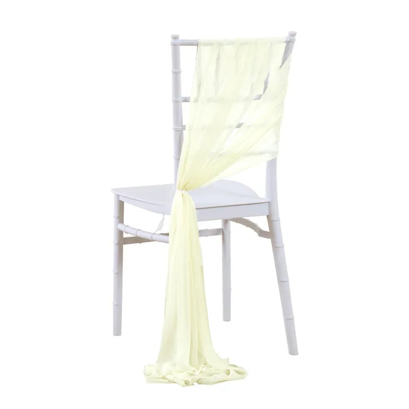 10/50PCS Chiffon Chair Sashes Wedding Chair Decoration 17x250cm