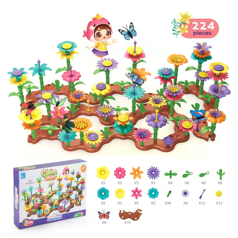 Flower Garden Building Toys Set Kids Educational Activity
