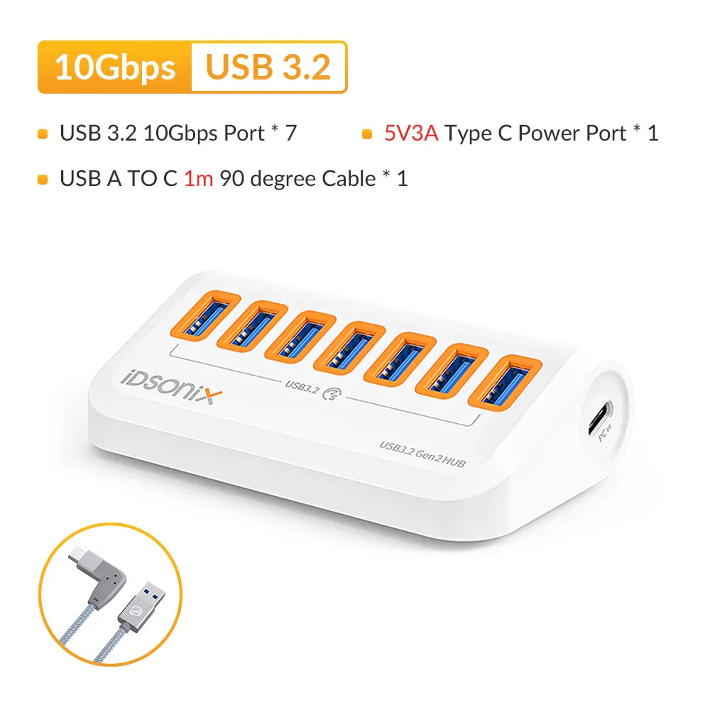 iDsonix USB Splitter USB 3.2 Hub 10Gbps Type