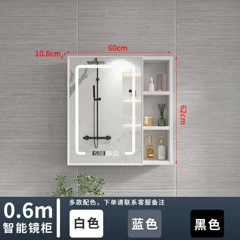 Italian Aluminum Alloy Smart Bathroom Mirror Cabinets Luxury