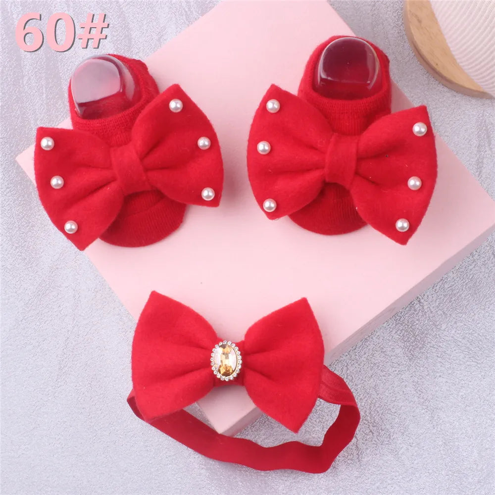1 Set Cute Gift Bow Flowers Baby Girls