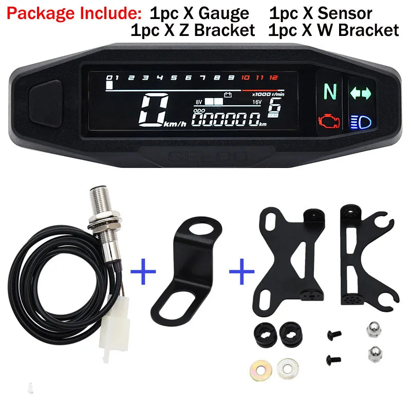 2021 Universal Moto RPM Tachometer & Speedometer Set for Motorcycles