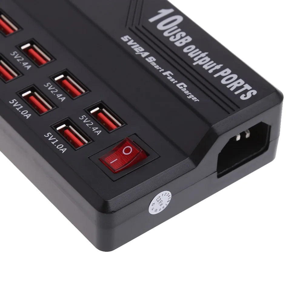 HUB 10 USB multi-port charger Fast charging for