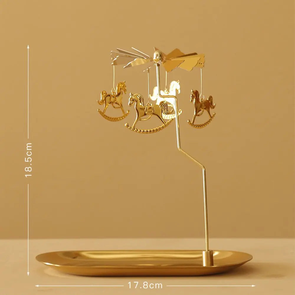 Gold Romantic Rotating Spinning Candle Holder Wedding Party