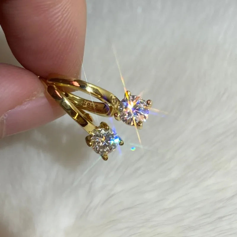 IOGOU D Moissanite 5mm Earrings 925 Sterling Silver