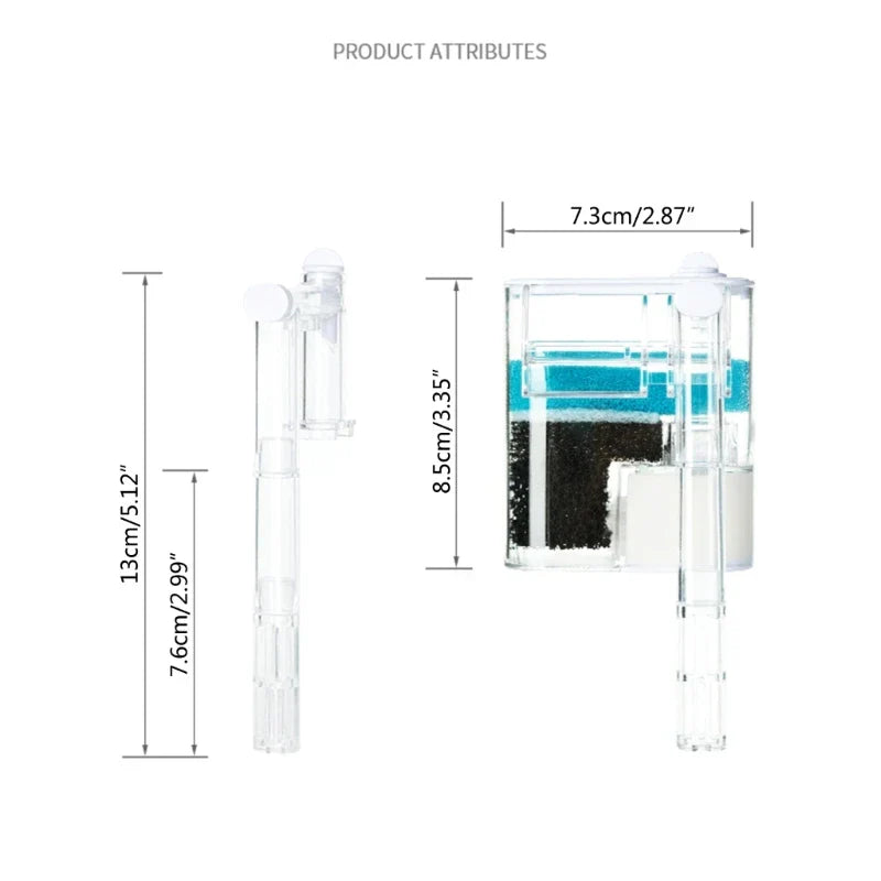 Aquariums Filter Fish Tanks Air-Pumps Wall-Mounted Filter Low