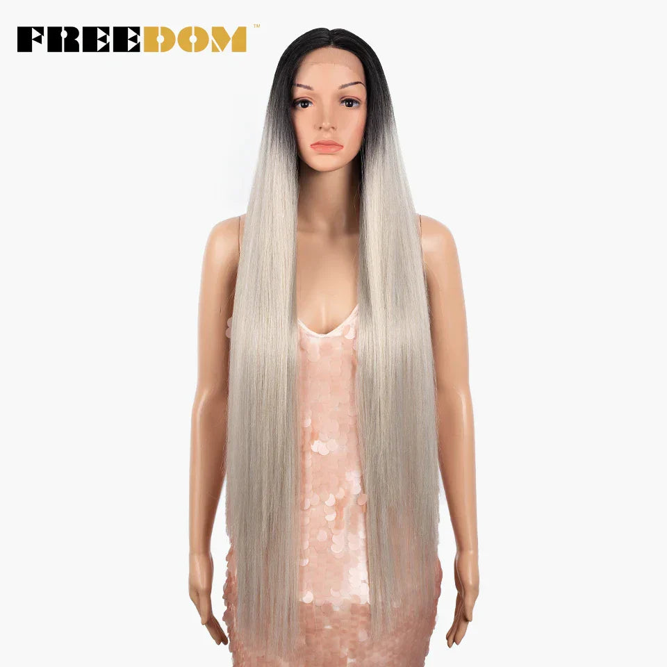 FREEDOM Synthetic Lace Front Wigs For Women Straight