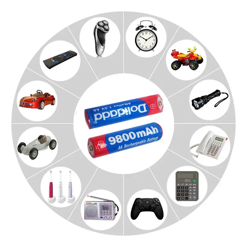 New AA rechargeable battery 9800mah/8800mah 1.5V New Alkaline